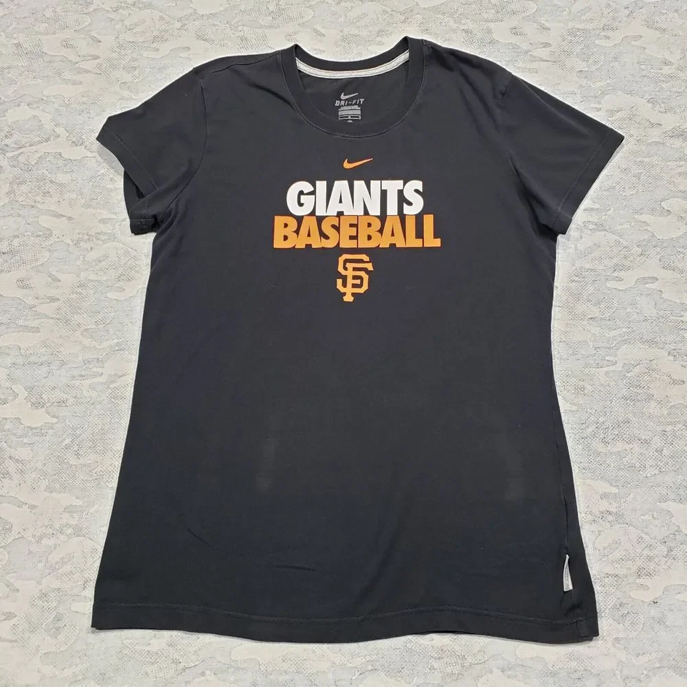 San Francisco Giants Top Womens Large Black Short Sleeve Nike Dri-fit MLB - Picture 1 of 12